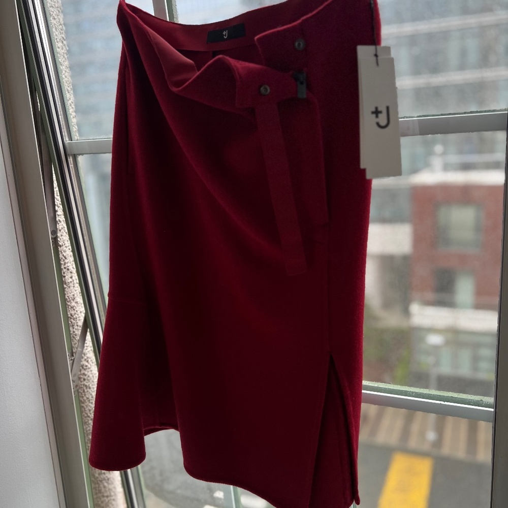 Jil Sander x Uniqlo red double facing skirt - Size 8